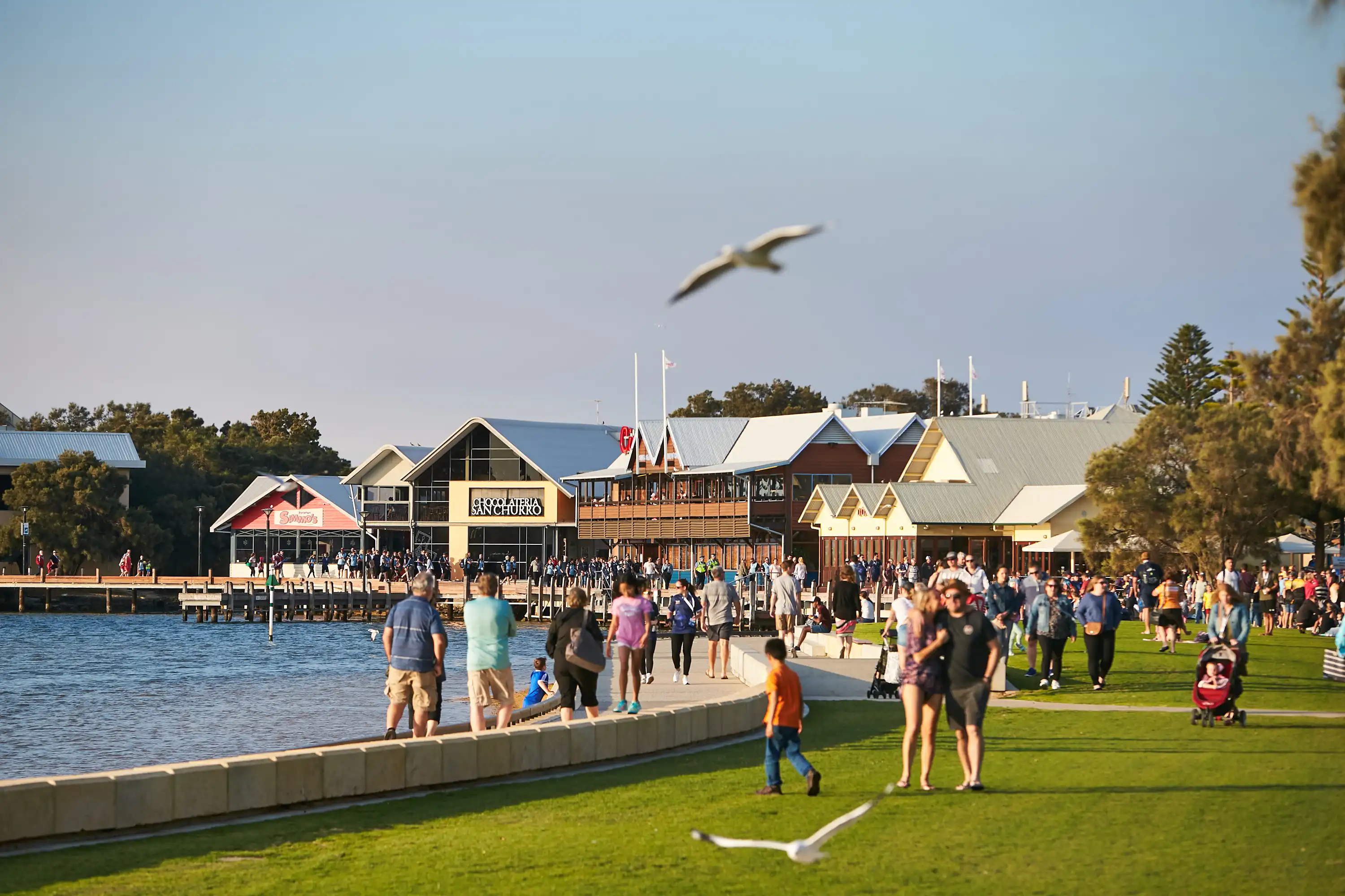 people walking down the eastern foreshore.